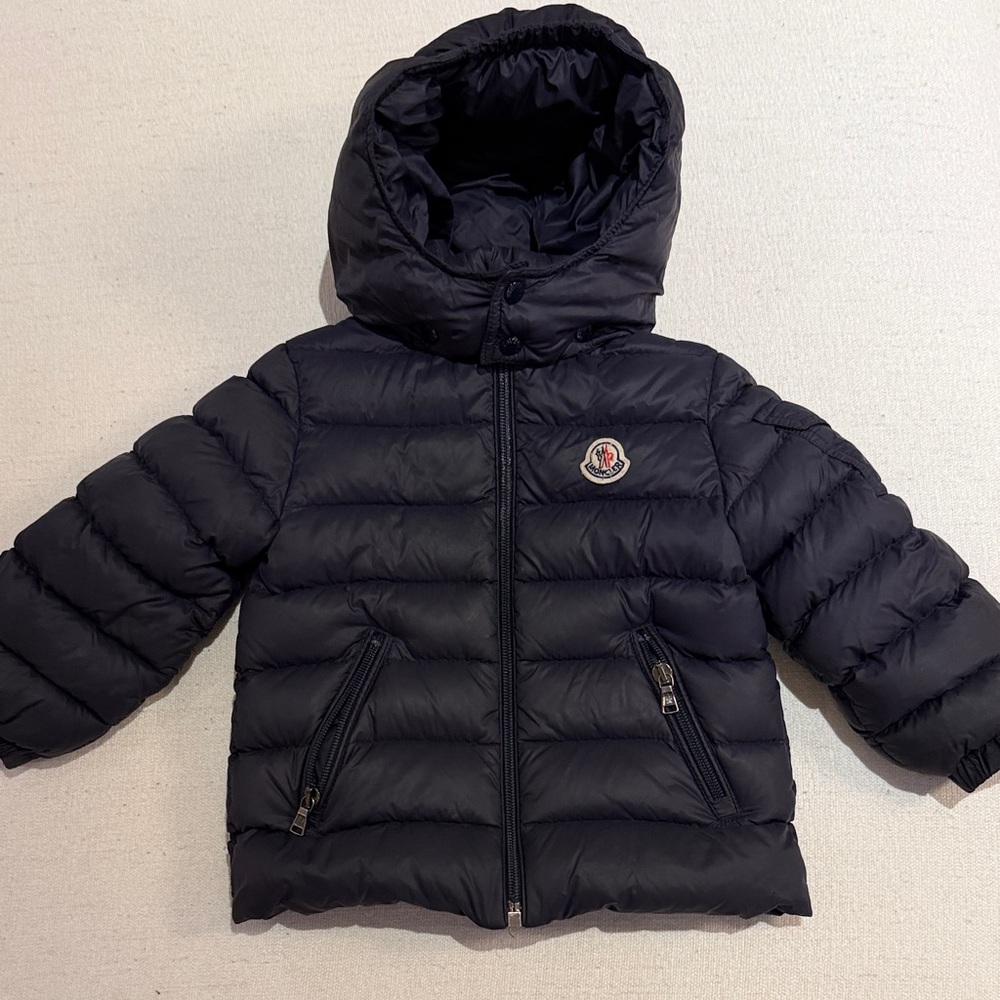 Navy Blue Moncler Hooded Puffer Jacket 18-24 months Kids